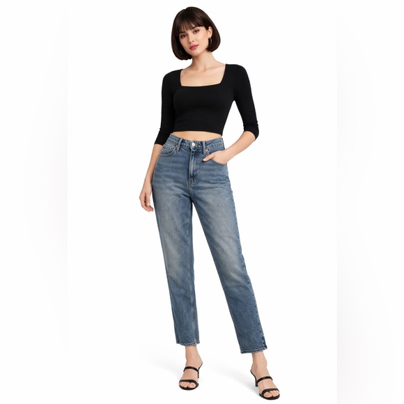 Everlane Denim - EVERLANE Curvy Cheeky Jean Organic Cotton Straight High Rise Denim mom jeans 27